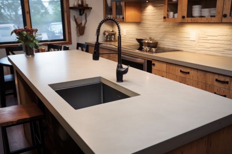Cement Countertop Installation detail